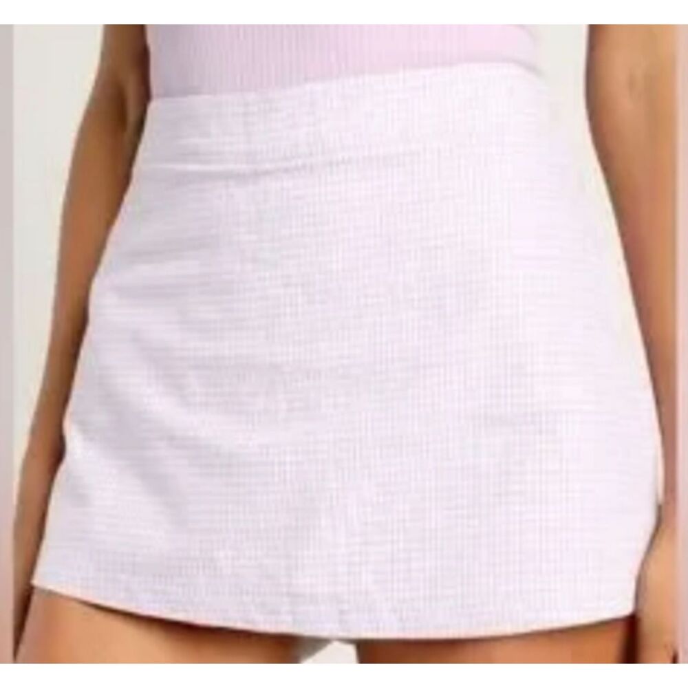 Free People Big Dreams Skort Purple Gingham Cotton Size 6
